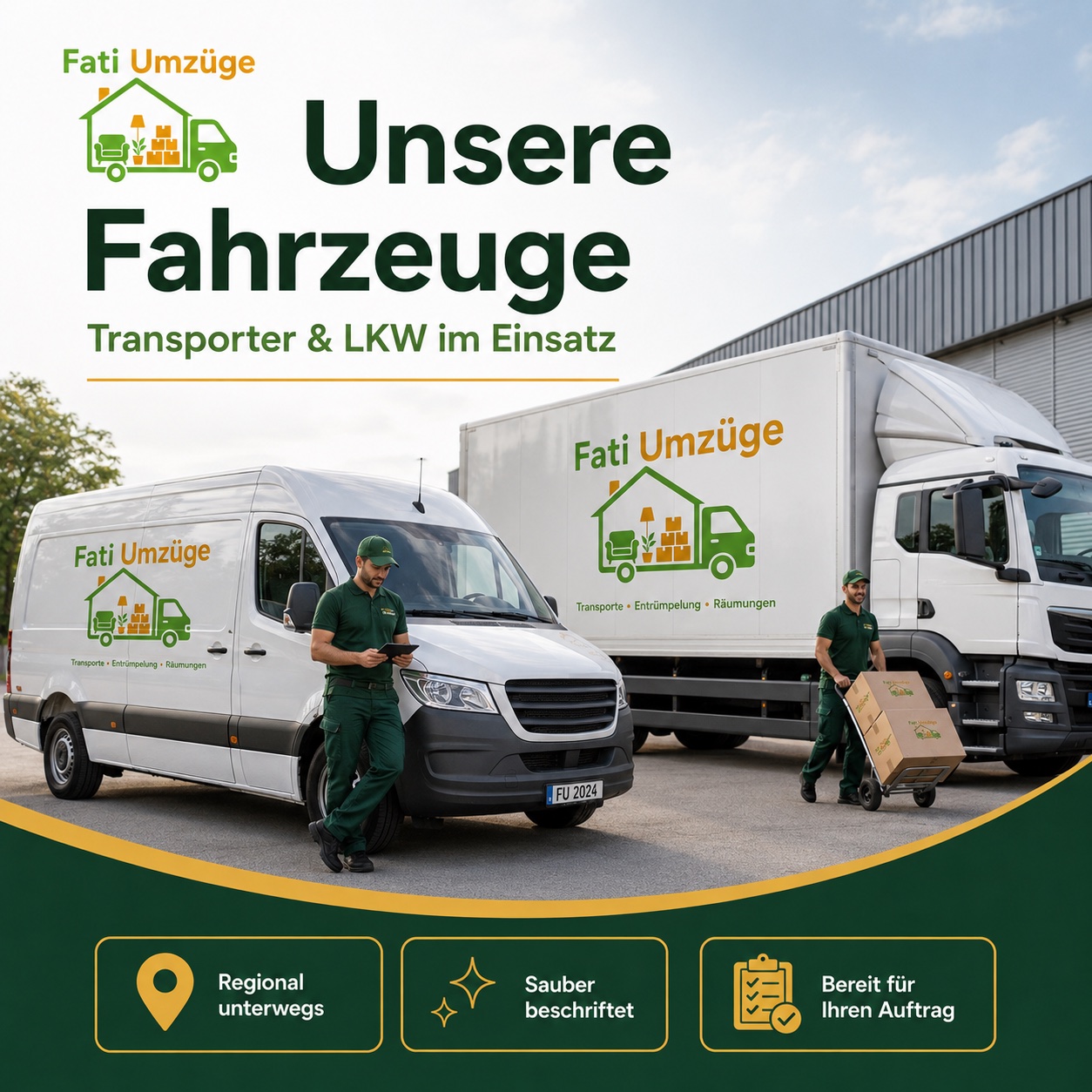 Fati Umzüge Fahrzeuge bereit für Transport und Umzug